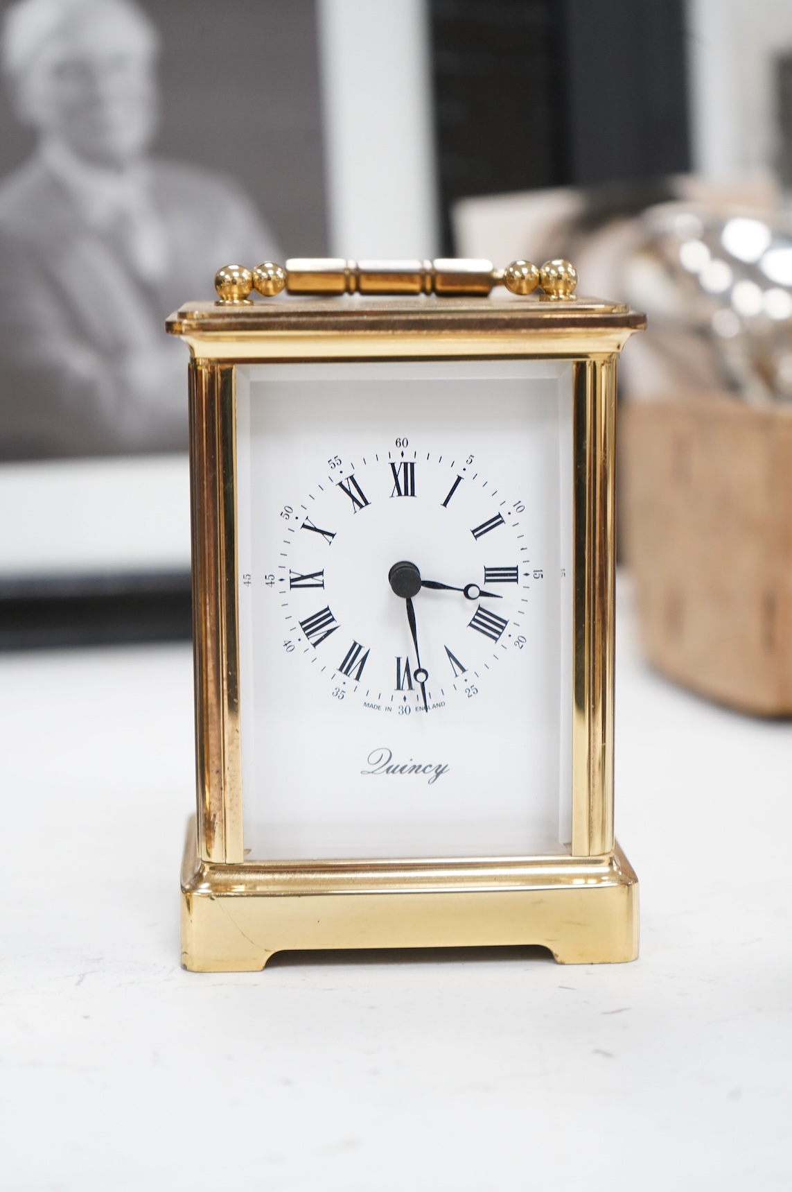Sundry items to include a Pelham puppet, two timepieces and a mother of pearl dish with 925 silver mounts